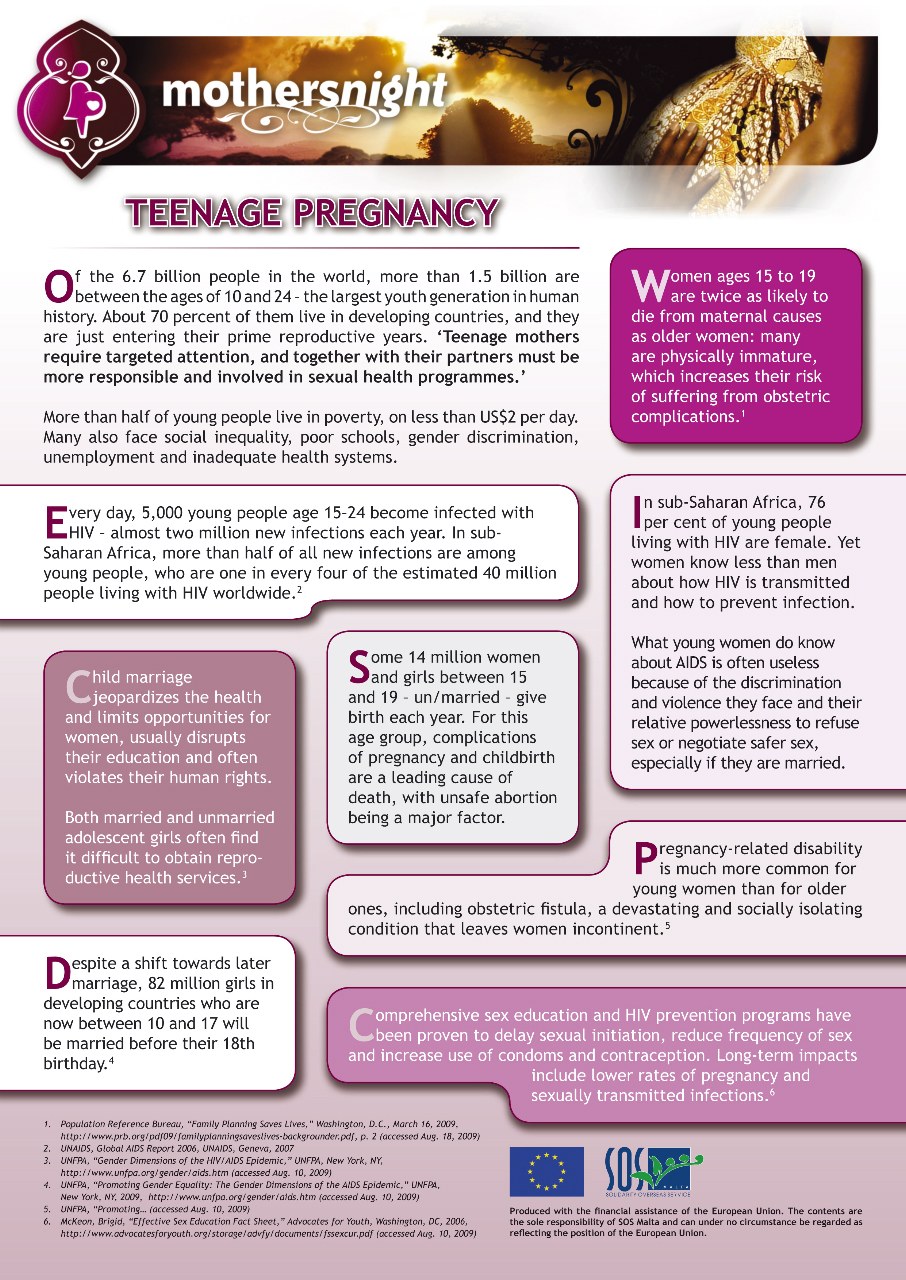 Teenage Pregnancy SWL info 2009